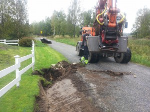 Dikesrensning Torpvägen 2015.